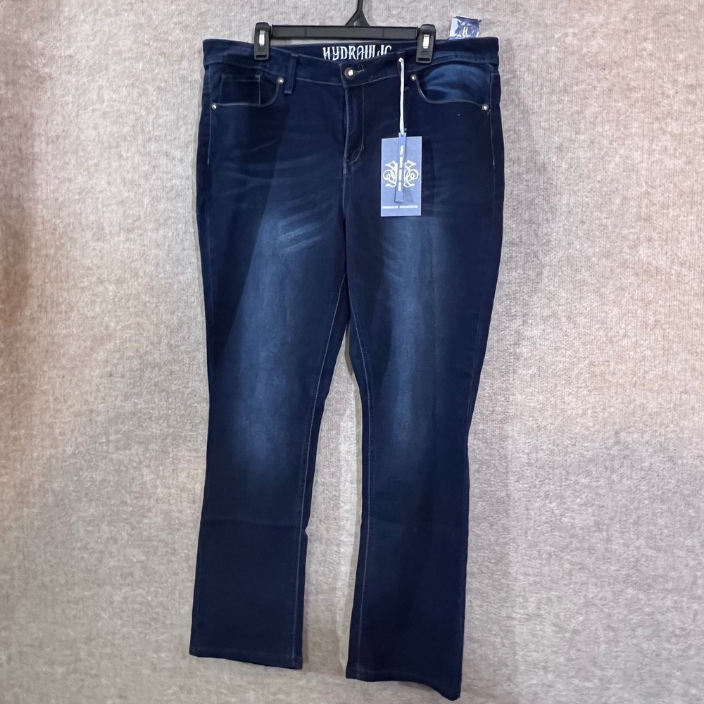 Hydraulic Lola Curvy Micro Boot Jeans 18 Dark Wash Embroidered Y2K Aesthetic